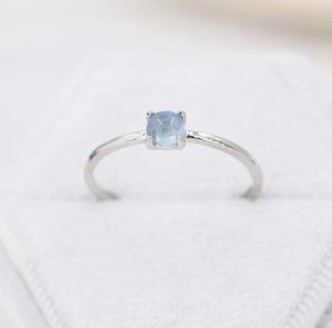 แหวนพลอยอะความารีนแท้ในตัวเรือนเงินแท้ แหวนพลอยอะความารีนธรรมชาติ แหวนประจำเดือนมีนาคม - Product Image 4