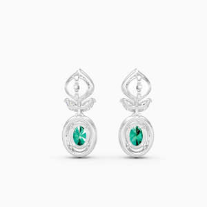 JEWELLERY PLANET Pendientes de Oro de 9K de Lujo con Circonitas de Corte Cojín, Diseño de Corona Bohemia para Joyería de Boda Unisex - Product Image 2
