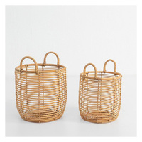 Support de Plantes Moderne Bohème en Rotin et Bambou, Support Surélevé Écologique et Durable pour Pots de Fleurs, Grand Modèle pour la Maison et le Jardin