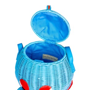 Blue Octopus Shaped Rattan <b>Storage</b> <b>Basket</b> Animal Design Decorative Organizer Plant Fiber Material Portable - Product Image 4