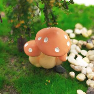 Accesorios de Decoración de Resina Pintada en Naranja, Miniatura de Hongo Súper Lindo y Moderno para Casa de Muñecas - Product Image 5