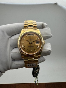 Esfera Dorada de Lujo para Reloj Automático Mecánico de 40 mm, Acero Inoxidable Dorado Completo, Bisel Estriado de Alta Calidad, Movimiento ETA de Zafiro - Product Image 3