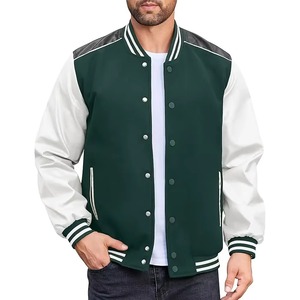 Custom Designed Heavy Duty Wool Varsity <b>Jacket</b> for Men Winter Outdoor <b>Canvas</b> <b>Jacket</b> Stand Collar Customized - Product Image 3