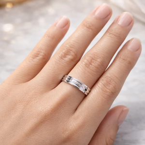 925 Sterling Silver Handmade Stackable Band Unisex Engagement <b>Ring</b> - Product Image 1