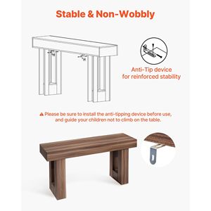 Mesa Consola Rústica de 63 Pulgadas, Mesa de Entrada Rectangular de Madera, Mesa Estrecha Larga para Sofá, Mesa Auxiliar Decorativa - Product Image 6