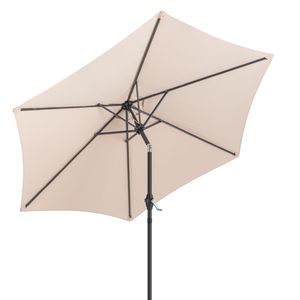 Ombrellone da Esterno Rotondo 7.5FT con Sistema di Sollevamento a Manovella, 6 Stecche in Ferro, Palo in Ferro, Impermeabile e Protezione UV, Raggi 2.5m 3m - Product Image 1