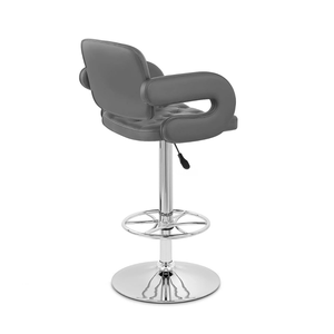Taburete de Bar Giratorio de Cuero Sintético, Silla Ajustable para Barra de Cocina, Taburete Tapizado para Desayuno, para Hogar, Pub, Hotel y Comedor - Product Image 5