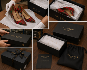 Chaussures à talons aiguilles écossaises à carreaux pour femmes – Élégantes chaussures à talons hauts pour mariage et soirée – Vente en gros - Product Image 6
