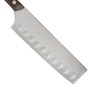 Cuchillo Nakiri de 6.5 pulgadas con hoja hueca de acero inoxidable y mango de madera marrón, cuchillo japonés para cortar y rebanar verduras, cuchillo de chef. - Product Image 2