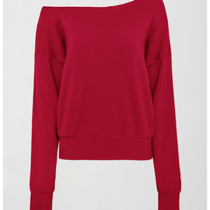 Sudadera Premium para Mujer, de Invierno, para Gimnasio, con Hombros Descubiertos, de Felpa Francesa Lavada, con Logotipo Personalizado Bordado - Product Image 5