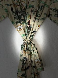 Bata de casa de algodón puro con estampado indio, estilo kimono de verano |   Cubrebikini floral/Cómodo para embarazadas |   Rosa Melocotón Rosa Safari An - Product Image 3