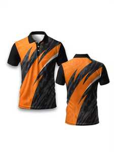Polo de Manga Corta para Hombre, Estampado Geométrico Negro y Amarillo, Estilo Deportivo de Secado Rápido, Tejido de Poliéster - Product Image 6