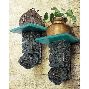Aqdus Saleem Sheesham Wood <b>Floating</b> Shelf Ebony-Handcrafted Indian Rosewood Contemporary Three-layer <b>Wall</b> Storage <b>Shelves</b> - Product Image 3