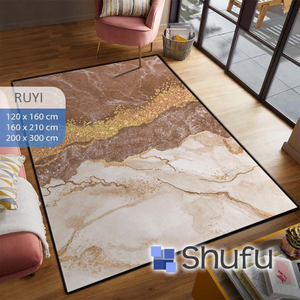 Tapis d'intérieur Shufu, confortable, élégant, moderne, imprimé abstrait, hypoallergénique, durable, facile à nettoyer, non toxique, antidérapant, en polyester épais - Product Image 2