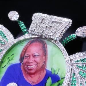 สร้อยคอจี้รูปภาพฮิปฮอปแบบดรอปชิปปิ้ง คุณภาพสูง เงินแท้ 925 ประดับเพชรโมอิสซาไนต์ - Product Image 2