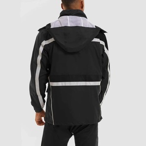 GULLSTAR <b>YOGA</b> INDUSTRY Men's Hooded Sporty <b>Jacket</b> 100% Cotton Black White Stripes Full Sleeve Lightweight Waterproof Winter - Product Image 1