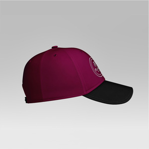 Premium Burgundy & <b>Black</b> <b>Baseball</b> <b>Cap</b> – Adjustable 6 Panel Snapback Hat with Embroidered Logo - Product Image 2