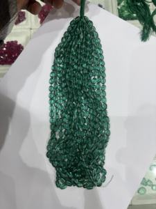 Cuentas sueltas de esmeralda ovaladas con inclusión verde, lisas, para la fabricación de joyería, creadas en laboratorio, al por mayor. - Product Image 3