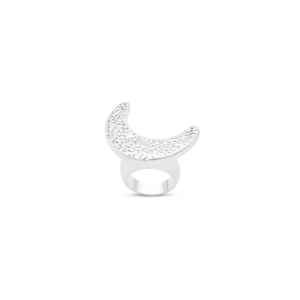 Bague à texture texturée en forme de croissant de lune - Product Image 1
