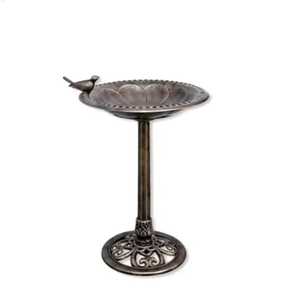 Mangeoire à oiseaux de luxe en métal doré en forme de branche d'arbre, sur pied, avec plateau à graines et figurine d'oiseau, pour jardin, patio, cour, décoration artistique - Product Image 4