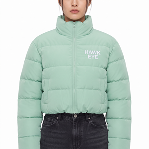 Women's Casual <b>Short</b> Padded <b>Jacket</b> Quilted Winter Coat Long <b>Sleeve</b> Zip Front Warm Polyester Outerwear <b>Jacket</b> - Product Image 1