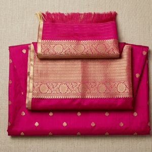 Duppatta de Seda Banarasi, Tela de Satén Elegante para Vestimenta Tradicional India - Product Image 4