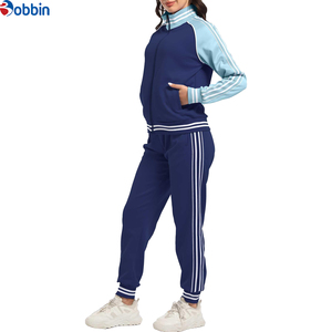 Conjunto Deportivo de Invierno Personalizado con Logotipo para Mujer, Conjunto de Chándal para Mujer, Conjuntos Deportivos para Gimnasio, Conjunto de 2 Piezas con Rayas - Product Image 1