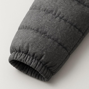 Puffer Jacket <b>Genuine</b> Leather Stand Collar Eco-Friendly Breathable Winter Coat for Men & Women Outerwear Customizable Front Logo - Product Image 4