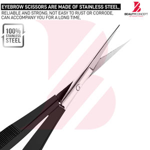 Ciseaux de beauté à ressort légers, antidérapants, durables et populaires, de couleur noire unie, de bonne qualité, à prix de gros, pour la personnalisation. - Product Image 6