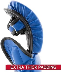 Gants de MMA bleus de qualité supérieure, mitaines de grappling durables, mitaines de boxe professionnelles pour l'entraînement et le sparring en arts martiaux, mitaines à paume ouverte - Product Image 2