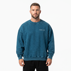 Sudadera de Alta Calidad para Hombre, Lavado Ácido, Hombros Caídos, 100% Algodón, Logotipo Frontal Personalizado, Fabricante Mayorista - Product Image 5