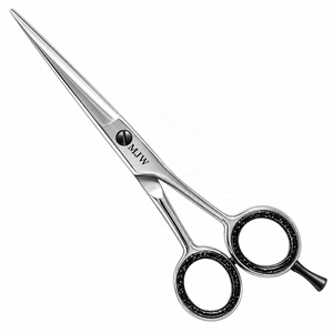 Ciseaux de coiffure professionnels de 6,5 pouces en acier inoxydable argenté, ciseaux de coupe de cheveux pour barbier, ciseaux de salon certifiés CE et ISO - Product Image 1