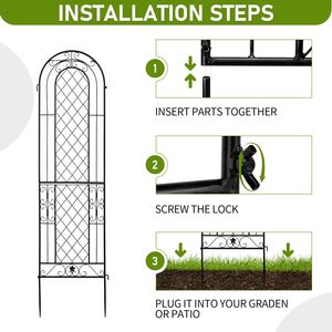 Set di 2 Tralicci da Giardino in Ferro Antiruggine 40x150 cm, Pannelli Impermeabili per Recinzioni, Cancelli, Balconi e Supporti per Piante - Product Image 4