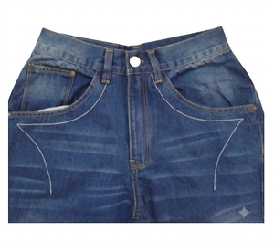 Jeans maman vintage taille haute pantalon en jean rétro coupe ample pour femme avec ourlet brut - Product Image 6