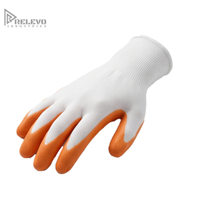Custom Industrial Work Safety <b>Gloves</b> White Polyester Knit Shell Latex Coated Palm <b>Grip</b> Construction Builder Utility <b>Gloves</b> - Product Image 1