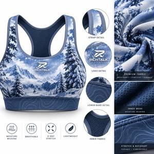 Soutien-gorge de sublimation pour femme, haute performance, séchage rapide, respirant, en Spandex/Nylon, idéal pour le yoga, vente en gros, haute qualité, prix bas, best-seller - Product Image 6
