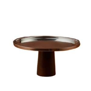 Low Price Modern Wooden Cake Stand with Enamel Finishing With Decorative Dome Shape <b>Lid</b> Perfect for Wedding & Christmas Cakes - Product Image 1