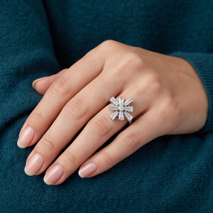 DIVYORO STAR Brass Oxidized Silver Women's Trendy <b>Ring</b> - Product Image 4