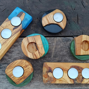 Decorative Wooden Resin <b>Candle</b> Jar Aromatherapy Wax Natural <b>Scented</b> Soy Handmade Centerpiece Artistic Boho Luxury Home Fragrance - Product Image 3