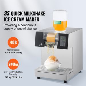 Macchina Professionale per Ghiaccio a Fiocchi in Acciaio Inox, Produzione 529.1 LBS/24H, Tritaghiaccio Elettrico con Capacità di Stoccaggio 5kg, Macchina per Coni di Neve - Product Image 2