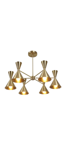 Luxury Gold-Plated Brass Chandelier 6 Light Modern Mid Century Pendant Ceiling Lamp Hanging Fixture Home Decor <b>Lighting</b> - Product Image 3