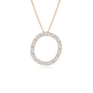 Colgante de Círculo Abierto con Diamante Cultivado en Laboratorio de Corte de Lujo, Oro de 10K, 14K, 18K, Plata 925, 935, Chapado en Rodio, para Compromiso, Boda, Aniversario - Product Image 3