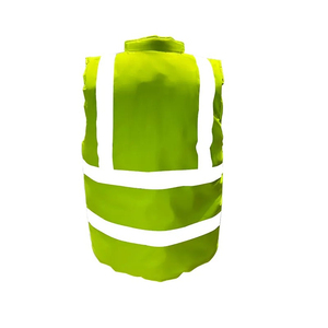 Gilet de sécurité multi-poches à fermeture éclair en polyester fluorescent certifié CE, coupe-vent, réfléchissant, pour travaux de construction - Product Image 2