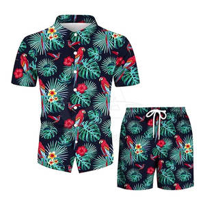 Conjunto de 2 Piezas para Hombre, Camisa de Manga Corta y Pantalones Cortos a Juego, Secado Rápido, Conjunto de Playa Ligero para Vacaciones - Product Image 4
