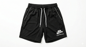 Shorts de randonnée décontractés pour hommes en polyester à séchage rapide, respirants, avec taille élastique et cordon de serrage, motif graphique, logo personnalisé OEM - Product Image 1
