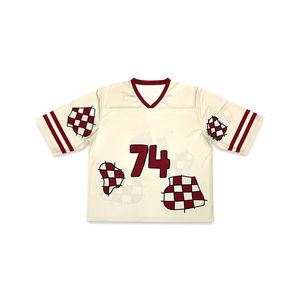 เสื้อยืดตาข่ายระบายอากาศเป็นมิตรกับสิ่งแวดล้อม พิมพ์ลายสกรีน คอวี สำหรับผู้ชาย สั่งผลิตได้ตามแบบ OEM ขายส่ง - สินค้ามาใหม่ ไซส์ใหญ่ - Product Image 3