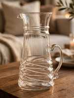 Carafe à boisson en verre transparent avec couvercle, design moderne, capacité de 1,8 L, carafe à eau écologique pour cadeaux d'affaires et fêtes