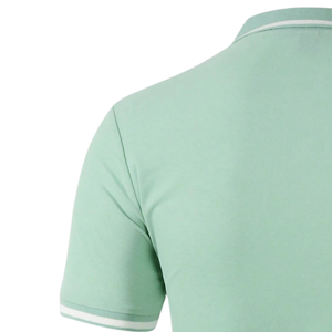 Camisa de Punto para Hombre, Manga Corta, Casual, para Golf y Tenis, con Bolsillo en el Pecho, Cuello en Contraste, Transpirable, Servicio OEM - Product Image 4