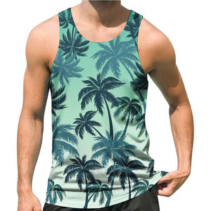 Débardeur décontracté pour homme en tricot imprimé simple, 100% coton, léger, respirant, écologique, sans manches, confortable, pour un usage quotidien - Product Image 1