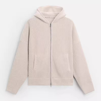 Einfaches Design Einfarbiger Drop-Shoulder Langarm-Strickpullover mit Reißverschluss Kapuzenpullover Strickjacke für Herren